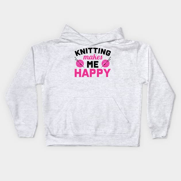 Knitting makes me happy (black) Kids Hoodie by nektarinchen